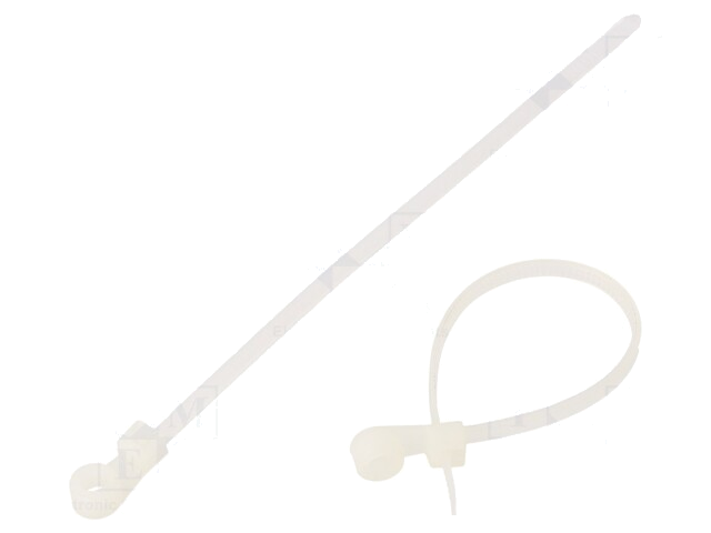 Kabelbinder; met bevestiging; L: 110mm; W: 2,5mm; polyamide; 80N Kabelbinder; met bevestiging; L: 110mm; W: 2,5mm; polyamide; 80N